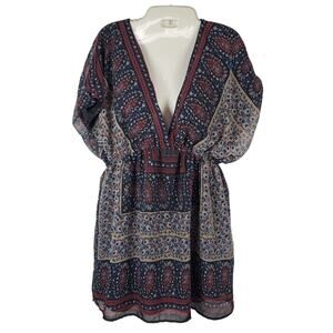 Viintage She's Cool Boho Paisley Floral Blouse Size 1X Y2K Festival Hippie